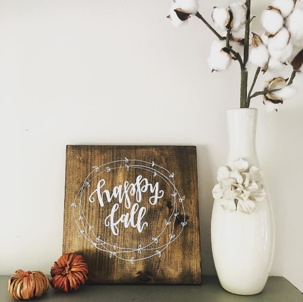 bliss lettering-happy fall sign